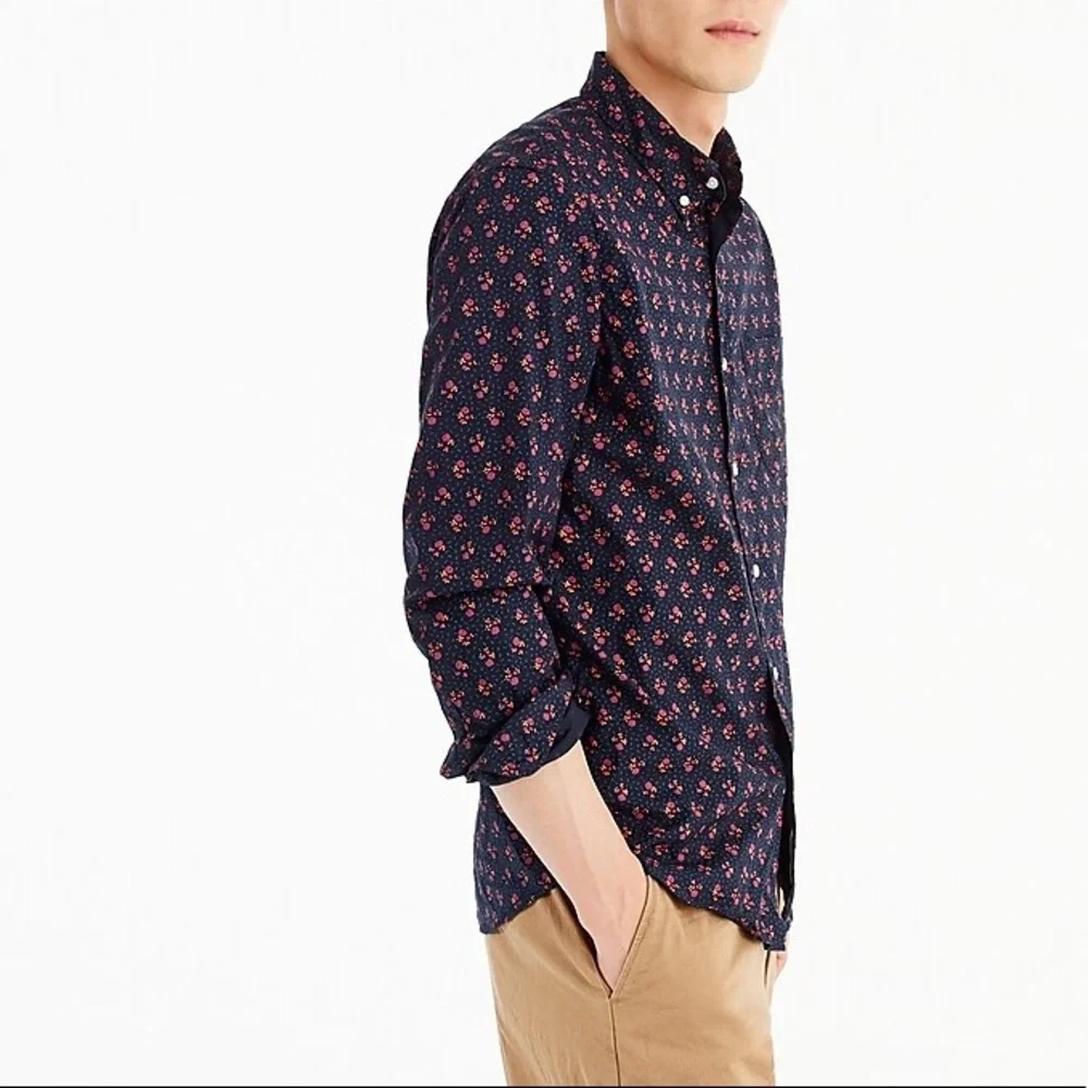 J.Crew Slim Untucked Stretch floral navy Shirt
